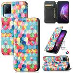 For vivo V21 Colorful Magnetic Horizontal Flip PU Leather Case with Holder & Card Slot & Wallet(Magic Space)