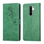 For Xiaomi Redmi 9 Beauty Girl Embossing Pattern Horizontal Flip Leather Case with Holder & Card Slot & Wallet & Photo Frame(Green)