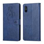 For Xiaomi Redmi 9A Beauty Girl Embossing Pattern Horizontal Flip Leather Case with Holder & Card Slot & Wallet & Photo Frame(Blue)