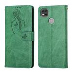 For Xiaomi Redmi 9C Beauty Girl Embossing Pattern Horizontal Flip Leather Case with Holder & Card Slot & Wallet & Photo Frame(Green)
