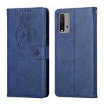 For Xiaomi Redmi 9T Beauty Girl Embossing Pattern Horizontal Flip Leather Case with Holder & Card Slot & Wallet & Photo Frame(Blue)