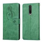 For Xiaomi Redmi K30 Beauty Girl Embossing Pattern Horizontal Flip Leather Case with Holder & Card Slot & Wallet & Photo Frame(Green)