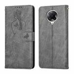 For Xiaomi Redmi K30 Pro Beauty Girl Embossing Pattern Horizontal Flip Leather Case with Holder & Card Slot & Wallet & Photo Frame(Grey)