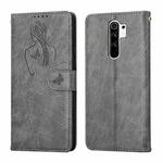 For Xiaomi Redmi Note 8 Pro Beauty Girl Embossing Pattern Horizontal Flip Leather Case with Holder & Card Slot & Wallet & Photo Frame(Grey)