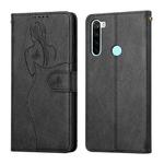 For Xiaomi Redmi Note 8T Beauty Girl Embossing Pattern Horizontal Flip Leather Case with Holder & Card Slot & Wallet & Photo Frame(Black)