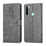 For Xiaomi Redmi Note 8T Beauty Girl Embossing Pattern Horizontal Flip Leather Case with Holder & Card Slot & Wallet & Photo Frame(Grey)
