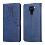 For Xiaomi Redmi Note 9 / 10X 4G Beauty Girl Embossing Pattern Horizontal Flip Leather Case with Holder & Card Slot & Wallet & Photo Frame(Blue)