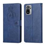 For Xiaomi Redmi Note 10 Beauty Girl Embossing Pattern Horizontal Flip Leather Case with Holder & Card Slot & Wallet & Photo Frame(Blue)