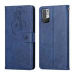 For Xiaomi Redmi Note 10 5G Beauty Girl Embossing Pattern Horizontal Flip Leather Case with Holder & Card Slot & Wallet & Photo Frame(Blue)