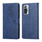 For Xiaomi Redmi Note 10 Pro Beauty Girl Embossing Pattern Horizontal Flip Leather Case with Holder & Card Slot & Wallet & Photo Frame(Blue)