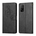 For Xiaomi Mi 10T 5G / 10T Pro 5G Beauty Girl Embossing Pattern Horizontal Flip Leather Case with Holder & Card Slot & Wallet & Photo Frame(Black)