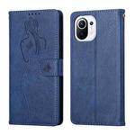 For Xiaomi Mi 11 Lite Beauty Girl Embossing Pattern Horizontal Flip Leather Case with Holder & Card Slot & Wallet & Photo Frame(Blue)