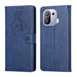 For Xiaomi Mi 11 Pro Beauty Girl Embossing Pattern Horizontal Flip Leather Case with Holder & Card Slot & Wallet & Photo Frame(Blue)