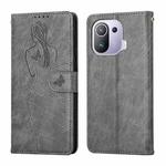 For Xiaomi Mi 11 Pro Beauty Girl Embossing Pattern Horizontal Flip Leather Case with Holder & Card Slot & Wallet & Photo Frame(Grey)