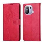For Xiaomi Mi 11 Pro Beauty Girl Embossing Pattern Horizontal Flip Leather Case with Holder & Card Slot & Wallet & Photo Frame(Red)