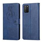 For Xiaomi Poco M3 Beauty Girl Embossing Pattern Horizontal Flip Leather Case with Holder & Card Slot & Wallet & Photo Frame(Blue)