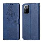 For Xiaomi Poco X3 GT Beauty Girl Embossing Pattern Horizontal Flip Leather Case with Holder & Card Slot & Wallet & Photo Frame(Blue)