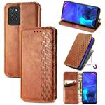 For Infinix Note 10 Pro Cubic Grid Pressed Horizontal Flip Magnetic PU Leather Case with Holder & Card Slots & Wallet(Brown)