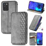 For Infinix Note 10 Pro Cubic Grid Pressed Horizontal Flip Magnetic PU Leather Case with Holder & Card Slots & Wallet(Grey)