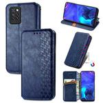 For Infinix Note 10 Pro Cubic Grid Pressed Horizontal Flip Magnetic PU Leather Case with Holder & Card Slots & Wallet(Blue)