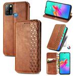 For Infinix Smart 5 Cubic Grid Pressed Horizontal Flip Magnetic PU Leather Case with Holder & Card Slots & Wallet(Brown)
