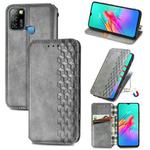 For Infinix Smart 5 Cubic Grid Pressed Horizontal Flip Magnetic PU Leather Case with Holder & Card Slots & Wallet(Grey)