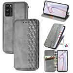 For Blackview A100 Cubic Grid Pressed Horizontal Flip Magnetic PU Leather Case with Holder & Card Slots & Wallet(Grey)