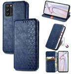 For Blackview A100 Cubic Grid Pressed Horizontal Flip Magnetic PU Leather Case with Holder & Card Slots & Wallet(Blue)