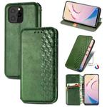 For OUKITEL C21 Pro Cubic Grid Pressed Horizontal Flip Magnetic PU Leather Case with Holder & Card Slots & Wallet(Green)