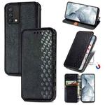 For OPPO Realme GT Master Cubic Grid Pressed Horizontal Flip Magnetic PU Leather Case with Holder & Card Slots & Wallet(Black)