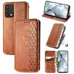 For OPPO Realme GT Master Cubic Grid Pressed Horizontal Flip Magnetic PU Leather Case with Holder & Card Slots & Wallet(Brown)