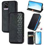 For vivo S7 Cubic Grid Pressed Horizontal Flip Magnetic PU Leather Case with Holder & Card Slots & Wallet(Black)