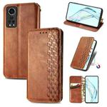 For ZTE Axon 30 5G Cubic Grid Pressed Horizontal Flip Magnetic PU Leather Case with Holder & Card Slots & Wallet(Brown)