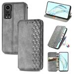 For ZTE Axon 30 5G Cubic Grid Pressed Horizontal Flip Magnetic PU Leather Case with Holder & Card Slots & Wallet(Grey)