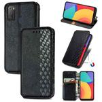 For Alcatel 1S 2021 Cubic Grid Pressed Horizontal Flip Magnetic PU Leather Case with Holder & Card Slots & Wallet(Black)