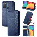 For Alcatel 1S 2021 Cubic Grid Pressed Horizontal Flip Magnetic PU Leather Case with Holder & Card Slots & Wallet(Blue)