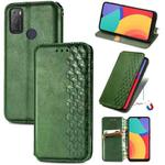 For Alcatel 1S 2021 Cubic Grid Pressed Horizontal Flip Magnetic PU Leather Case with Holder & Card Slots & Wallet(Green)
