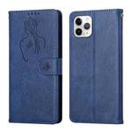 For iPhone 11 Pro Beauty Girl Embossing Pattern Horizontal Flip Leather Case with Holder & Card Slot & Wallet & Photo Frame (Blue)