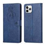 For iPhone 11 Pro Max Beauty Girl Embossing Pattern Horizontal Flip Leather Case with Holder & Card Slot & Wallet & Photo Frame (Blue)