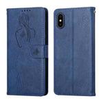 Beauty Girl Embossing Pattern Horizontal Flip Leather Case with Holder & Card Slot & Wallet & Photo Frame For iPhone XS Max(Blue)
