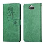 For Sony Xperia 20 Beauty Girl Embossing Pattern Horizontal Flip Leather Case with Holder & Card Slot & Wallet & Photo Frame(Green)