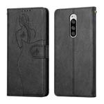 For Sony Xperia 1 / Xperia XZ4 Beauty Girl Embossing Pattern Horizontal Flip Leather Case with Holder & Card Slot & Wallet & Photo Frame(Black)