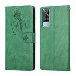 For vivo Y51 / Y31 Beauty Girl Embossing Pattern Horizontal Flip Leather Case with Holder & Card Slot & Wallet & Photo Frame(Green)