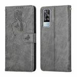 For vivo Y51 / Y31 Beauty Girl Embossing Pattern Horizontal Flip Leather Case with Holder & Card Slot & Wallet & Photo Frame(Gray)