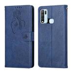 For vivo Y50 / Y30 Beauty Girl Embossing Pattern Horizontal Flip Leather Case with Holder & Card Slot & Wallet & Photo Frame(Blue)