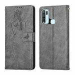 For vivo Y50 / Y30 Beauty Girl Embossing Pattern Horizontal Flip Leather Case with Holder & Card Slot & Wallet & Photo Frame(Gray)