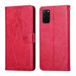 For Samsung Galaxy S20+ Beauty Girl Embossing Pattern Horizontal Flip Leather Case with Holder & Card Slot & Wallet & Photo Frame(Red)