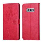 For Samsung Galaxy S10e Beauty Girl Embossing Pattern Horizontal Flip Leather Case with Holder & Card Slot & Wallet & Photo Frame(Red)