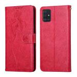 For Samsung Galaxy A71 4G Beauty Girl Embossing Pattern Horizontal Flip Leather Case with Holder & Card Slot & Wallet & Photo Frame(Red)