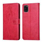 For Samsung Galaxy A31 Beauty Girl Embossing Pattern Horizontal Flip Leather Case with Holder & Card Slot & Wallet & Photo Frame(Red)